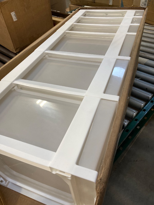 Photo 1 of 6-Drawer Storage Cart with Organizer Top, White/Pearl