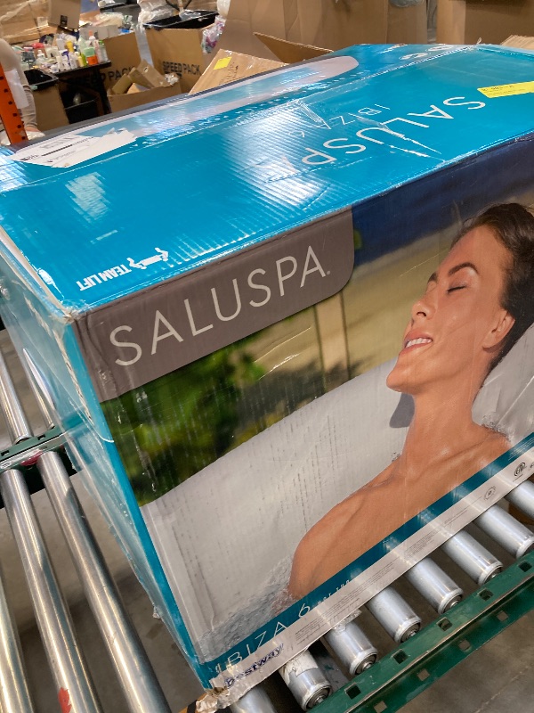 Photo 1 of SaluSpa Ibiza 6 AirJet Outdoor Inflatable Square Hot Tub 4-6 Person with 821808104475
