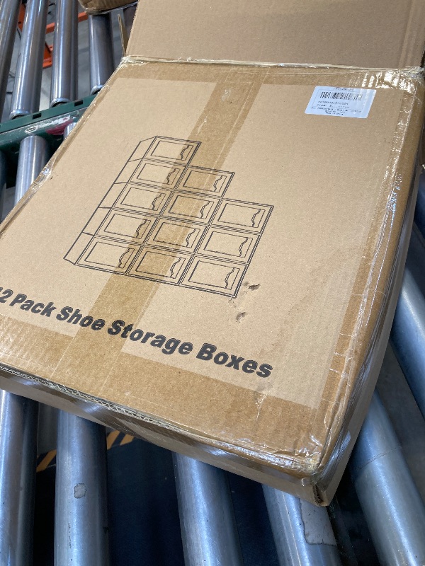 Photo 1 of 12Pack Plastic Shoe Boxes with Lids, Stackable