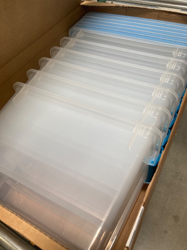 Photo 1 of Sterilite 6-Pack Gasket Box, Weather-Resistant Storage Bins with Latching Lids, 20 Quart - Heavy-Duty Organizing Containers for Closet, Bathroom, and Office