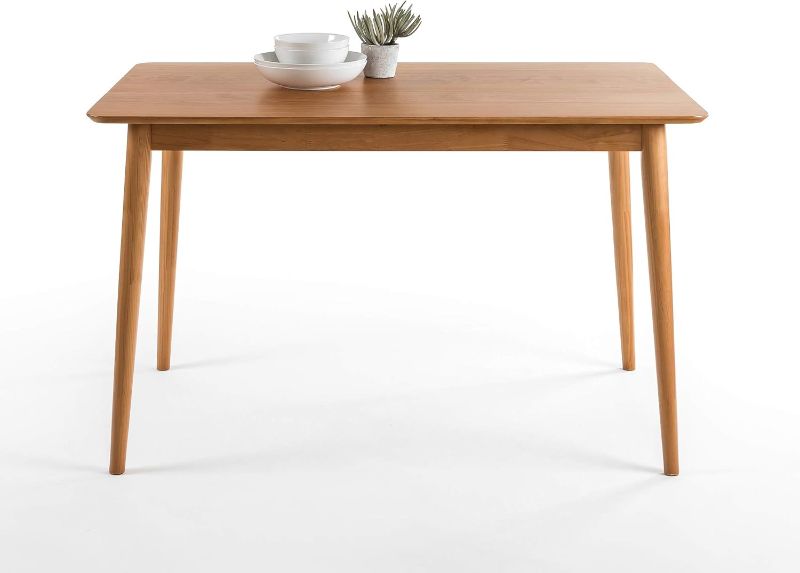 Photo 1 of ZINUS Jen 47 Inch Dining Table, Solid Wood Kitchen Desk, Easy Assembly, Natural Brown