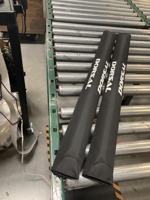 Photo 1 of DORSAL Aero Roof Rack Pads - Sunguard (No Fade) for Factory and Wide Crossbars - Pack of 2 for Surfboards Kayaks Sups Snowboards Polyester, Polyvinyl Chloride (PVC) 28" Inch Black