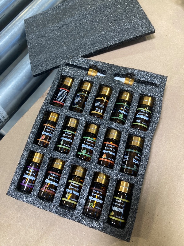 Photo 1 of Essential Oils Set-Top 15 Blends for Diffusers,Candle Making Scents,Fragrance,Aromatherapy-Eucalyptus,Lavender,Lemongrass,Tea Tree,Peppermint,Rosemary,Sweet Orange,Grapefruit,Rose,Lemon&More,15x5mL