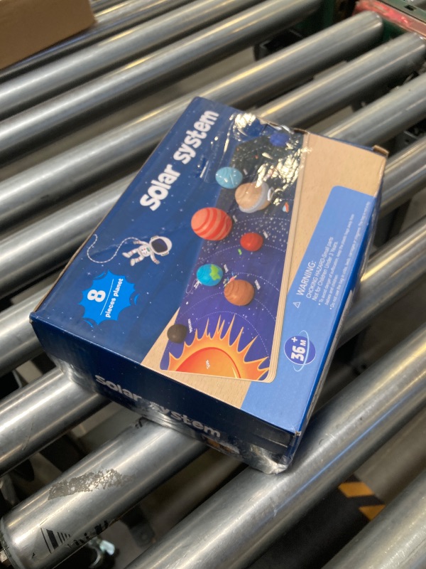 Photo 1 of Wooden Solar System Model Board, Montessori Toys Planets Puzzle Science STEM Space Learning for Kids 4-8 with 3D Planets Models, Prechool Educational Gift for Boys Girls