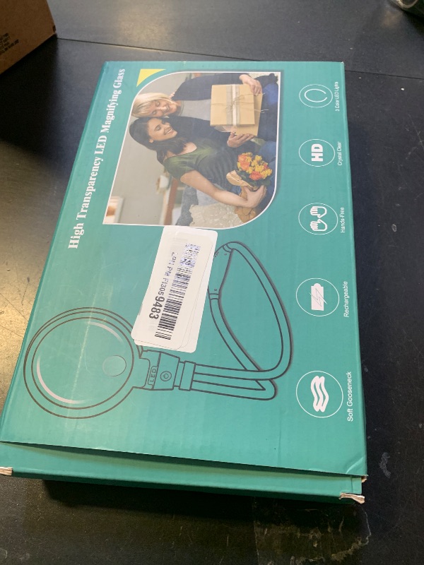 Photo 1 of 30X 10X Magnifying Glass with Light, Large Hands Free Magnifying Glass for Reading, 3 Color LED Lights Flexible Gooseneck Magnifier for Close Work Reading Books Sewing (4.3in)