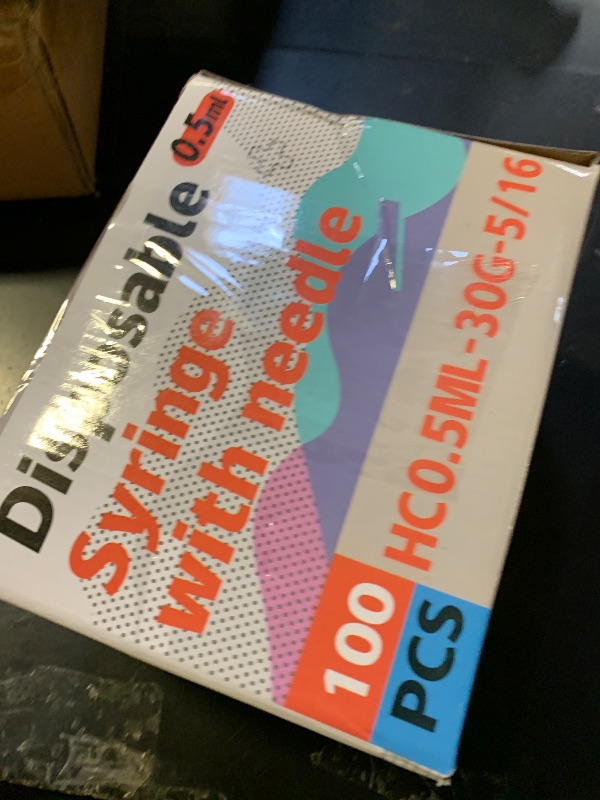 Photo 1 of 0.5ML Syringe, Lab Supplies Syringes 30G 5/16 Inch, Individually Wrapped, Pack of 100