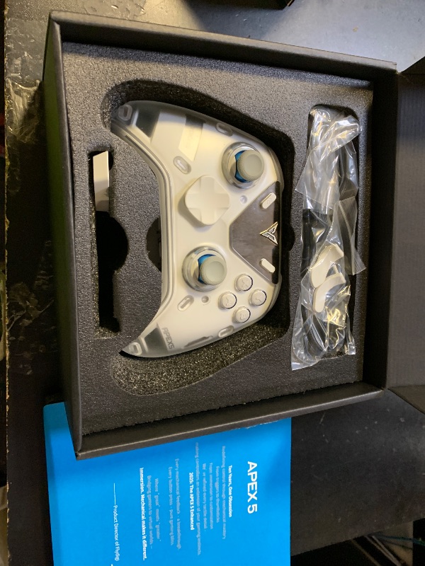 Photo 1 of FLYDIGI Apex 5 PC Controller, Forceflex Joystick 2.0, ForceAdapt Triggers, 3ms Ultra-Low Latency, RGB Light Bar, Full-Color LCD Display,1500mAh Battery PC/NS/Android/TV