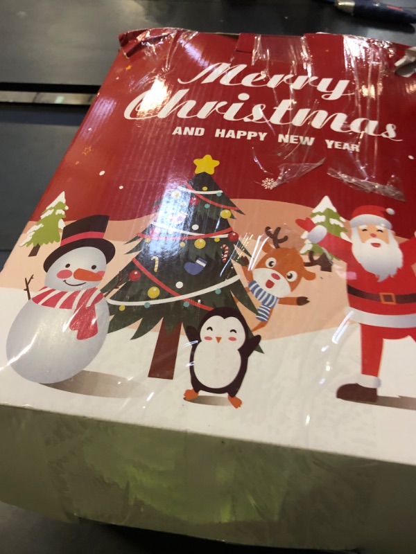 Photo 1 of 10FT Christmas Inflatables Santa Claus Outdoor Decorations, Christmas Blow Ups Airship Snowman, Inflatable Yard Decor with Built-in LED Lights for Xmas Garden Lawn Party