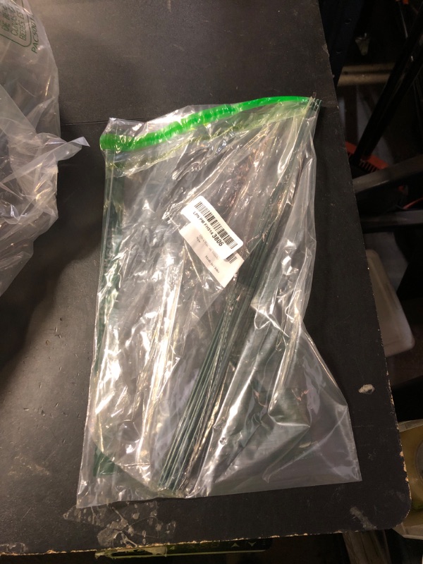 Photo 1 of 10Pcs Plant Support Stakes with 15 Pcs Plant Clips, Plant Sticks for Indoor and Outdoor Plants, Orchid Clips and Stakes,16inch Tall Bendable Single Stem Flower Stakes Bendable (10, Green-16inch)