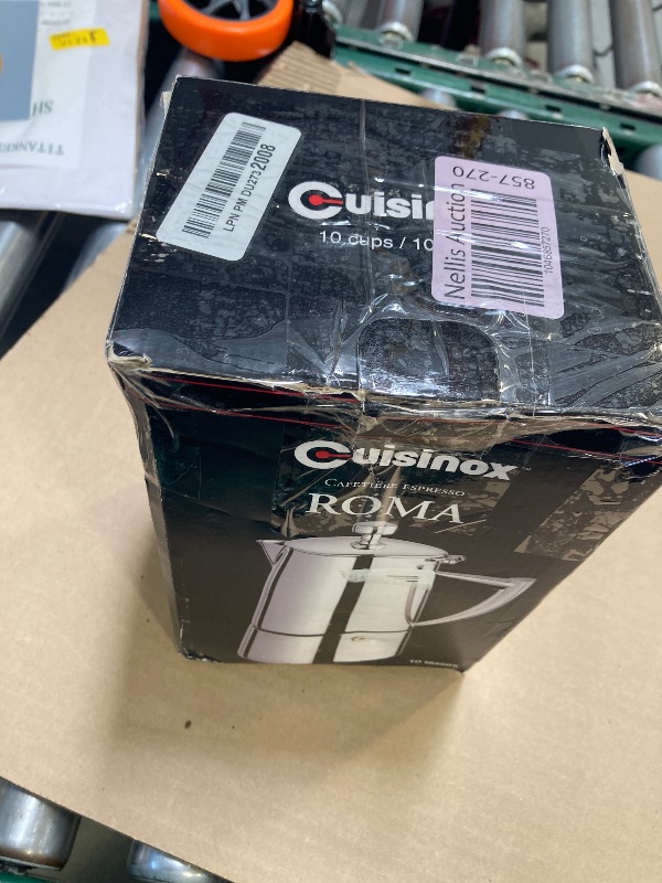 Photo 1 of Used-Needs cleaning--Cuisinox COF-10R Roma 10-Cup Stainless Steel Stovetop Moka Espresso Maker