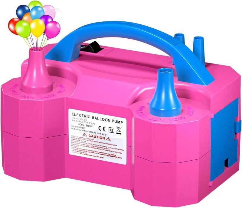 Photo 1 of Balloon Pump, Balloon Pump Electric, Electric Balloon Pump at Home, Portable Air Blower with Dual Nozzle Balloon Air Pump for Decoration, Party and Save Time
