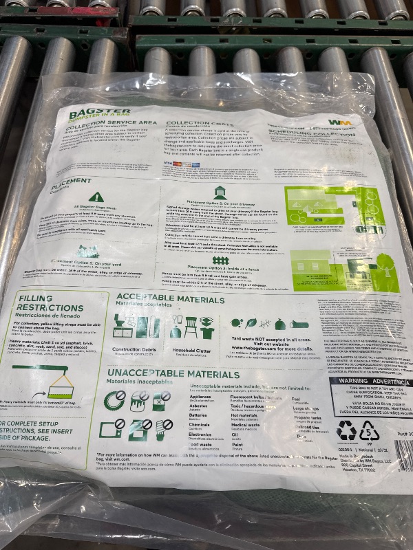 Photo 1 of BAGSTER 3CUYD Dumpster in a Bag holds up to 3,300 lb, Green