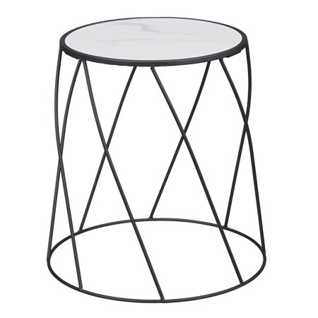 Photo 1 of Better Homes & Gardens 15 Round Matte Black Faux Marble Top Plant Stand