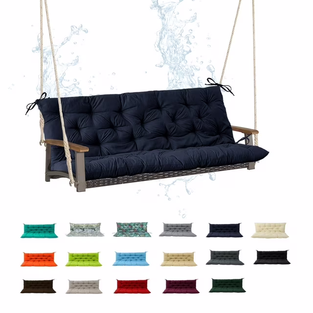 Photo 1 of Porch Swing Cushion 60in, Waterproof Bench Cushion for Outdoor Furniture, 2-3 Seater Replacement Glider Cushion with Ties for Backyard and Garden
