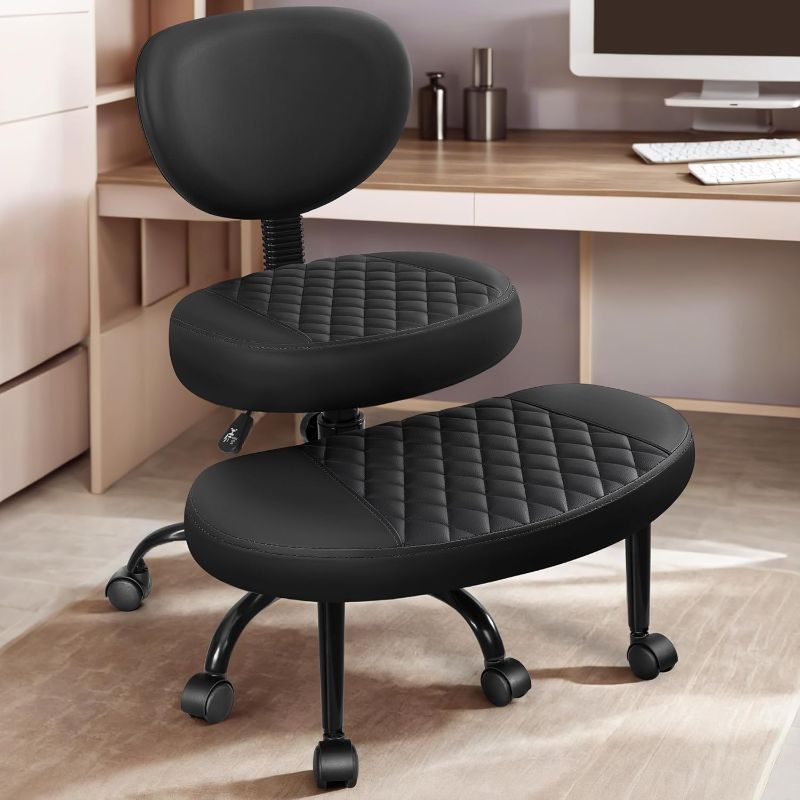 Photo 1 of Cross Legged Office Chair with Wheels, Meditation Chair,