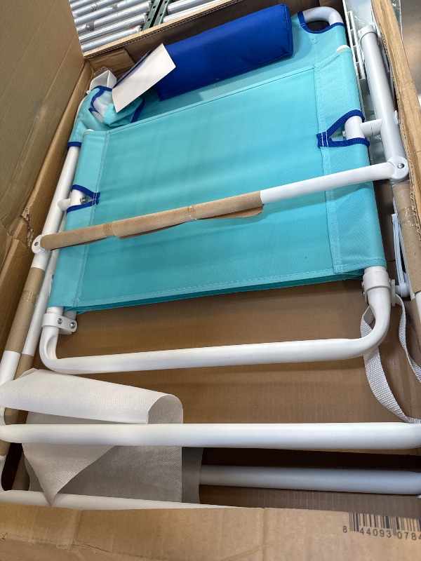 Photo 1 of Mainstay Reclining 4-Position Oversize 2-Pack Beach Chair Teal
