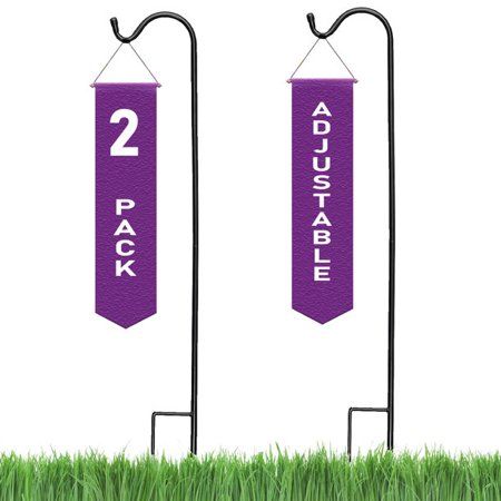 Photo 1 of Ashman Online Adjustable Shepherd S Hooks Set of 2 Made of Premium Black Color Metal Hanger for Solar Lights Bird Feeders for Wild Birds Hamming
