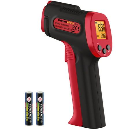 Photo 1 of ThermoPro Infrared Thermometer Gun TP30W Safe Non Contact Digital Laser Temperature Gun for Grill Pizza Oven Swimming Pool HVAC Kitchen Cooking
