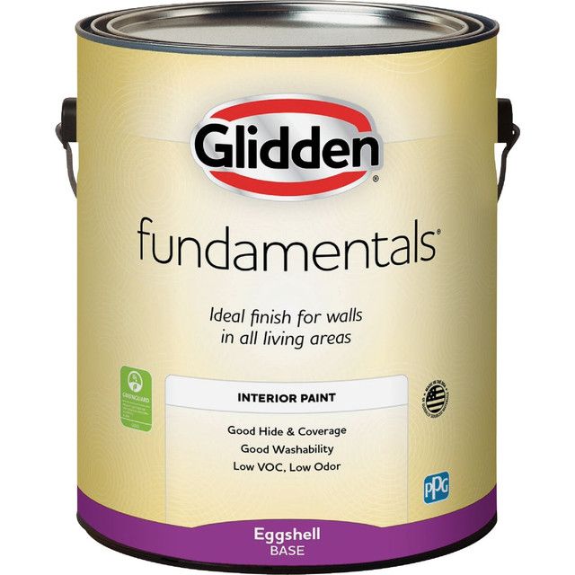 Photo 1 of Glidden Fundamentals Interior Paint Eggshell White Pastel Base Gallon GLFIN50B1/01 786007
