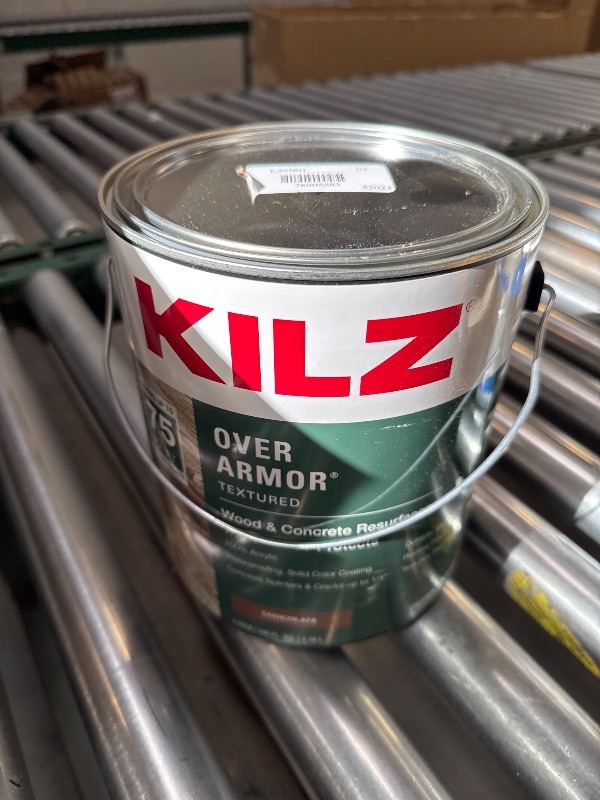 Photo 1 of KILZ Over Armor Wood & Concrete Resurfacer, Exterior, Textured, Chocolate Brown, 1 Gallon