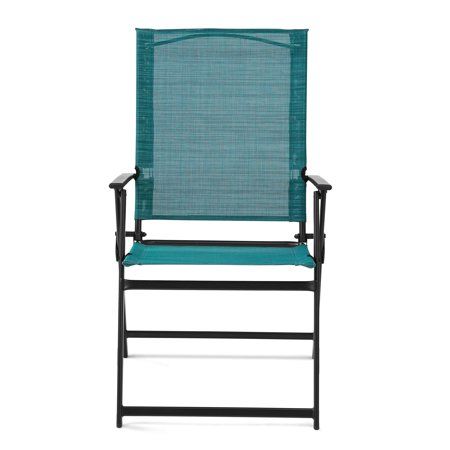 Photo 1 of Mainstays Greyson Steel and Sling Folding Outdoor Patio Armchair - 2 Pack Teal
