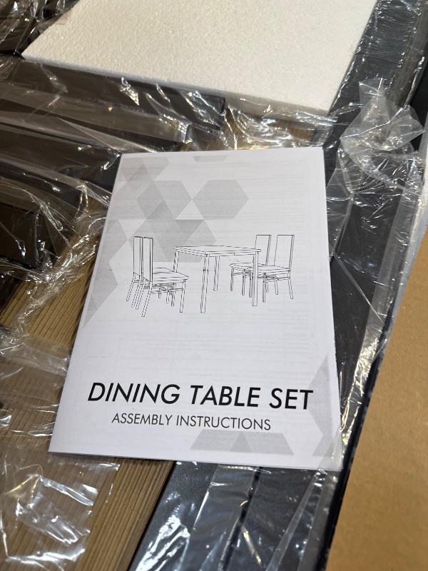 Photo 1 of 5 Piece Dining Room Table Set Modern Dining Table Sets with Gray Velvet Upholstered Chairs for 4 Faux Marble Pattern Rectangle Kitchen Table Set for

