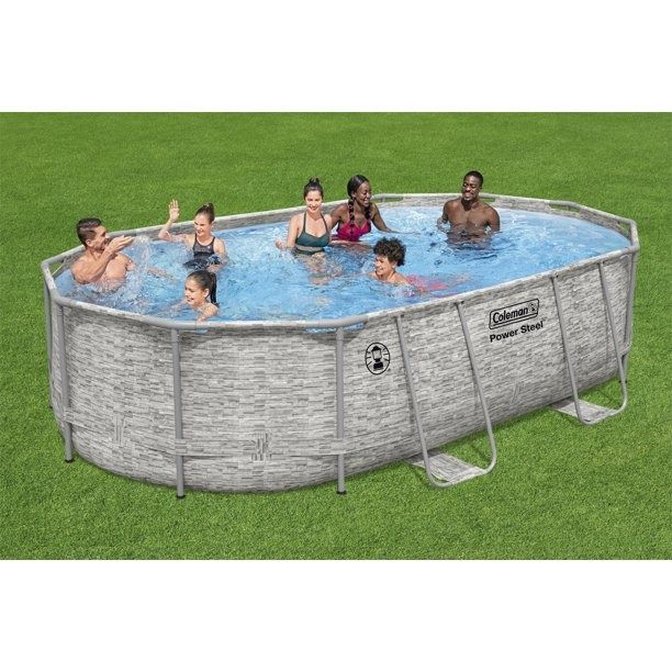 Photo 1 of Coleman Power Steel 16 Ft. X 10 Ft. X 42 in. Oval Metal Frame Above Ground Pool Set
