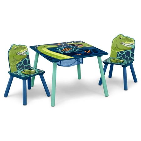 Photo 1 of Delta Children Dinosaur Table and Chair Set with Storage (2 Chairs Included) - Greenguard Gold Certified Blue/Green
