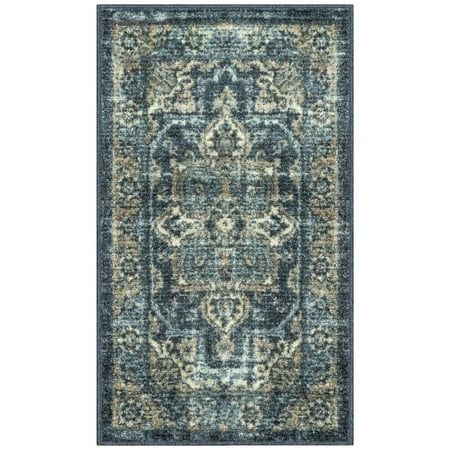 Photo 1 of Mainstays Distressed Vintage Blue Persian Indoor Accent Rug 1 8 X2 10