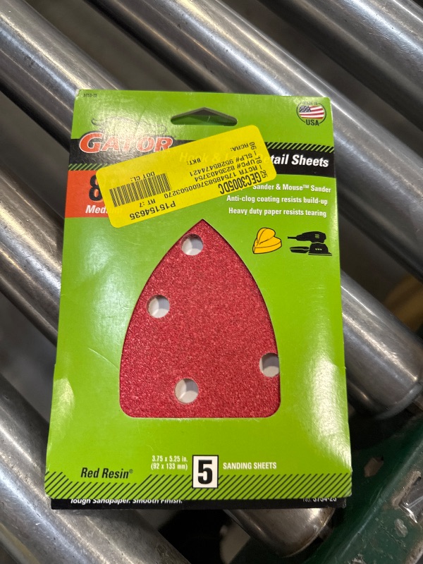 Photo 1 of Gator Red Resin Hook and Loop Mouse Detail Sanding Sheets 80-Grit 5-Pack 3753-25
