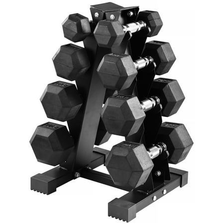 Photo 1 of BalanceFrom 100LB Rubber Coated Hex Dumbbell Weight Set with a-Frame Rack 5-20 Lbs Pairs
