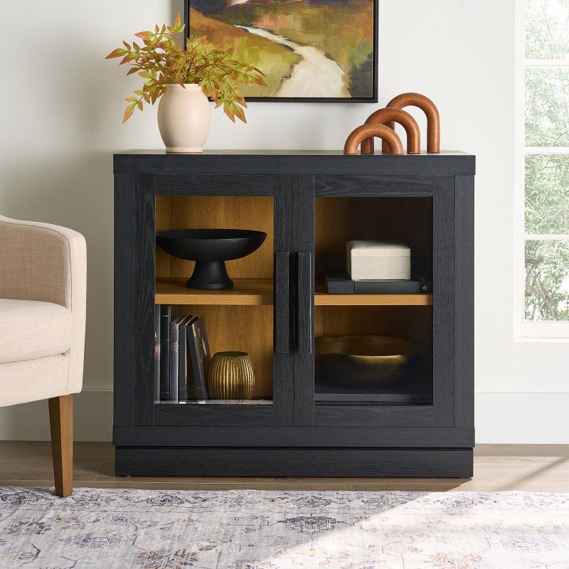 Photo 1 of Better Homes & Gardens 443102 Ezra Accent Cabinet Rich Black Finish Adjustable