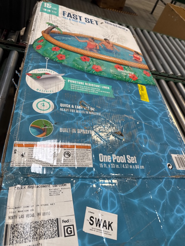 Photo 1 of Bestway Fast Set Paradise Palms 15 X33 Inflatable Pool Set with Sprinkler

