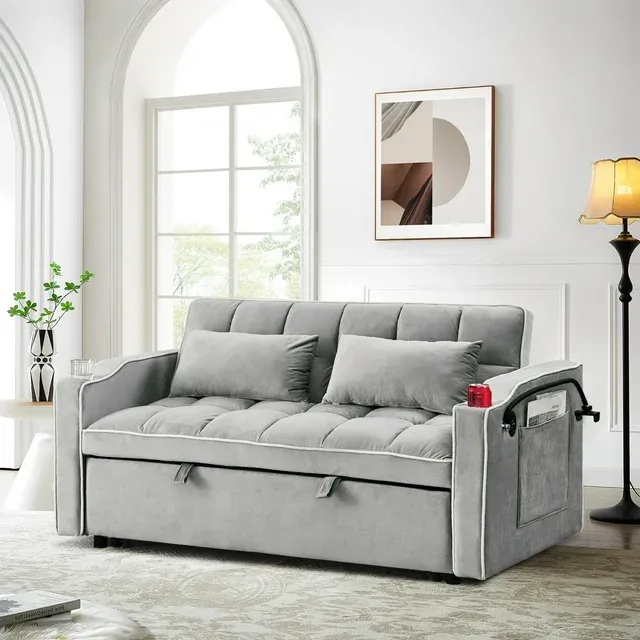 Photo 1 of  Sofa Bed, Gray Velvet