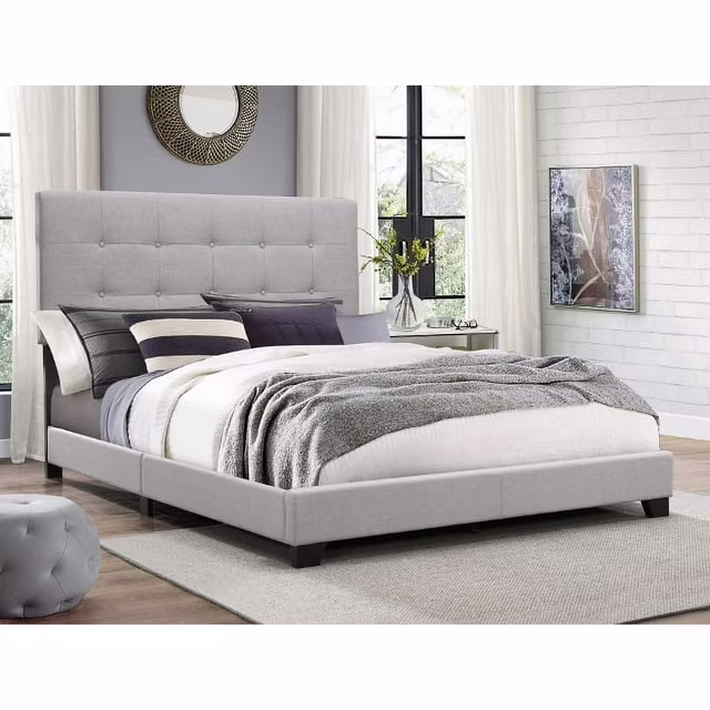 Photo 1 of Crown Mark Florence Gray Upholstered Panel Headboard, Full size
