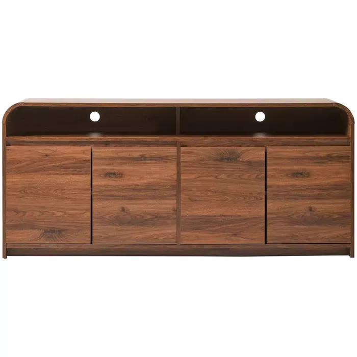 Photo 1 of Better Homes & Gardens Juliet Curved TV Stand For TVs up to 75", Walnut Finish

