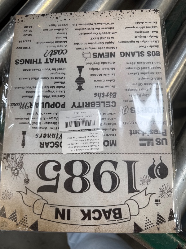 Photo 1 of DARUNAXY 40th Birthday Party Decorations, Vintage Back in 1985 Poster Acrylic Sign with Stand 40 Year Old Party Supplies for Men& Women Vintage 1985 Table Decor 40th Anniversary Class Reunion Gifts