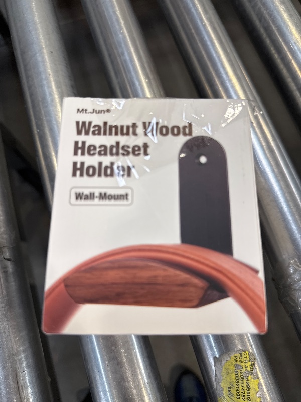 Photo 1 of Mt.Jun Walnut Wood Headphone Wall Mount Holder, with VHB Adhesive Tape and Screw, Holds 10 lbs (Black & Walnut Wood)
