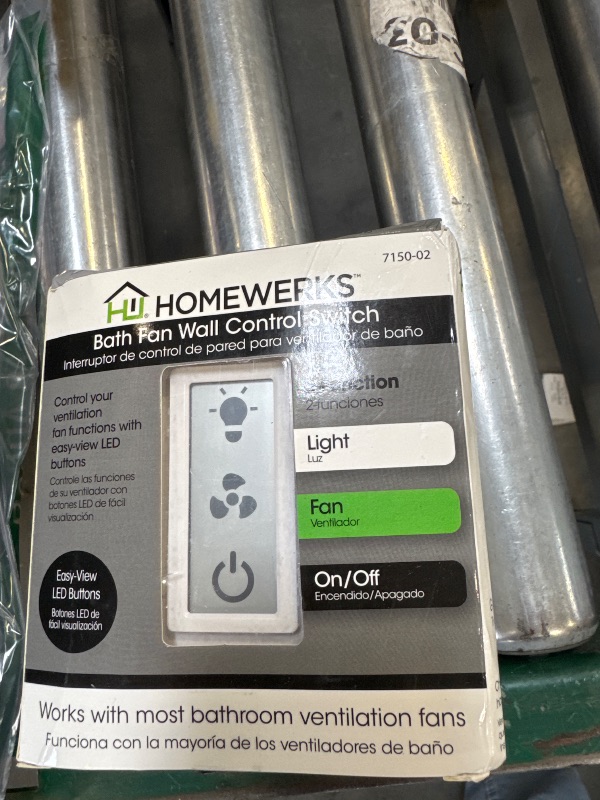 Photo 1 of Homewerks 7150-02 LED 2-Way Panel Bathroom Light Switch for Ventilation Fans