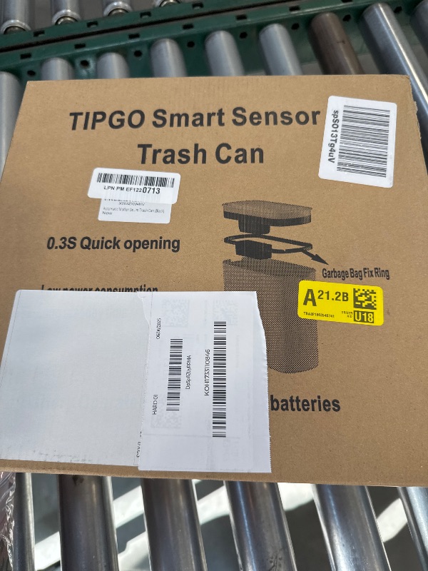 Photo 1 of TIPGO Automatic Motion Sensor Bathroom Trash Can with Lid, 2.6 Gallon Touchless Trash Bin, Smart Garbage Can Plastic Slim Wastebasket for Bedroom, Office, Dorm (Black)
