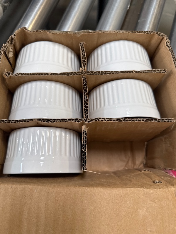 Photo 1 of HIC Kitchen Souffle Ramekin Set, Fine White Porcelain, 6-Ounce, Set of 6