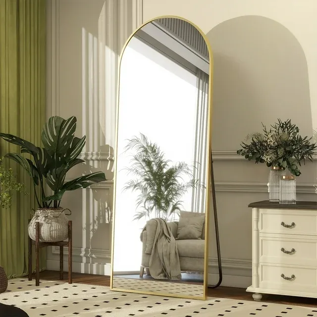 Photo 1 of BEAUTYPEAK 64"x 21" Full Length Mirror Arched Standing Floor Mirror Full Body Mirror, Gold