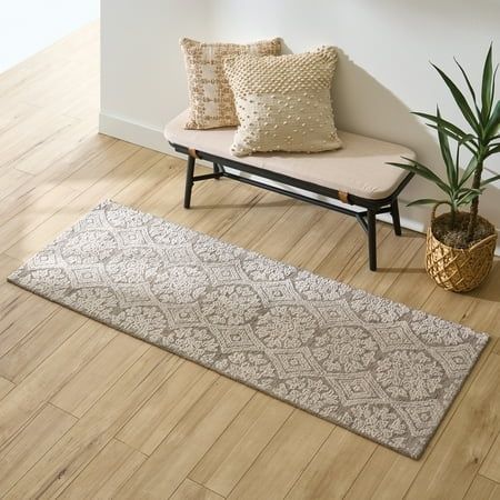 Photo 1 of Better Homes & Gardens Suzani Taupe Medallion Wool Indoor Rug Runner 2.5 X 7