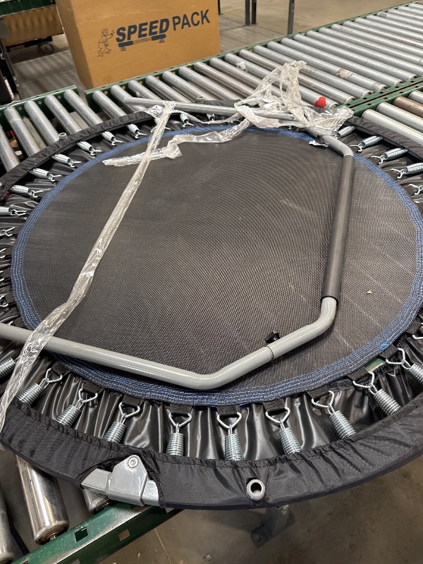 Photo 1 of GIANNA  Collapsible Mini Trampoline, 330lbs Maximum Load Capacity, with Foam Handles, Exercise Trampoline Suitable for Adult Fitness, Kids, Indoor Outdoor, Blue
