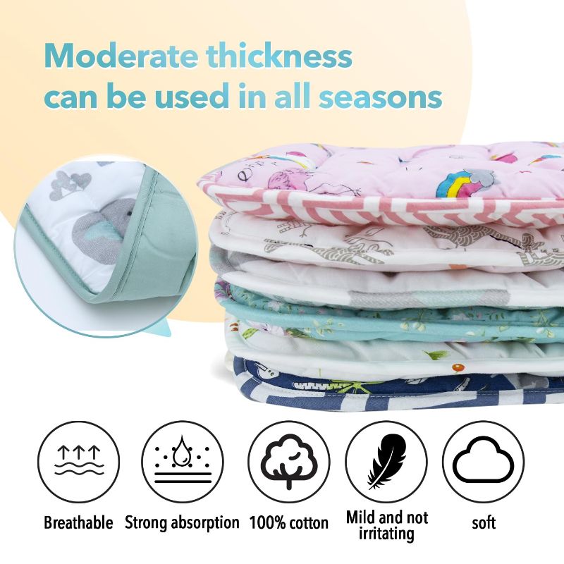 Photo 1 of Baby Stroller Cushion, Universal Breathable and Soft Newborn Stroller Mat, 100% Cotton Cover Toddler Seat Pad Liner for Stroller, 34x78cm,1 Pack