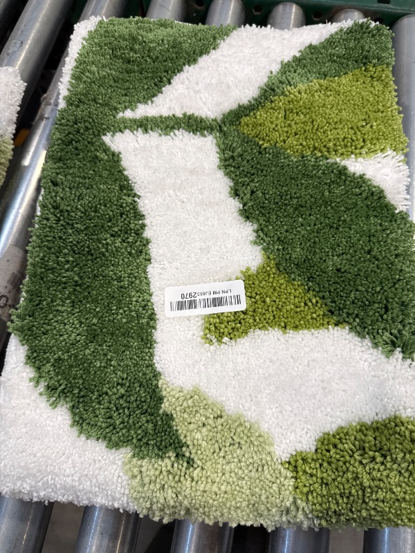 Photo 1 of ZebraSmile Bathroom Rugs - 23.6 X 35.5 in Green Bath Mat Strong Water Absorbent Bathroom Rug with Non Slip Back Big Leaves Microfibe Green Bath Rug for Shower Floor Bedroom Doormat Bathtub
