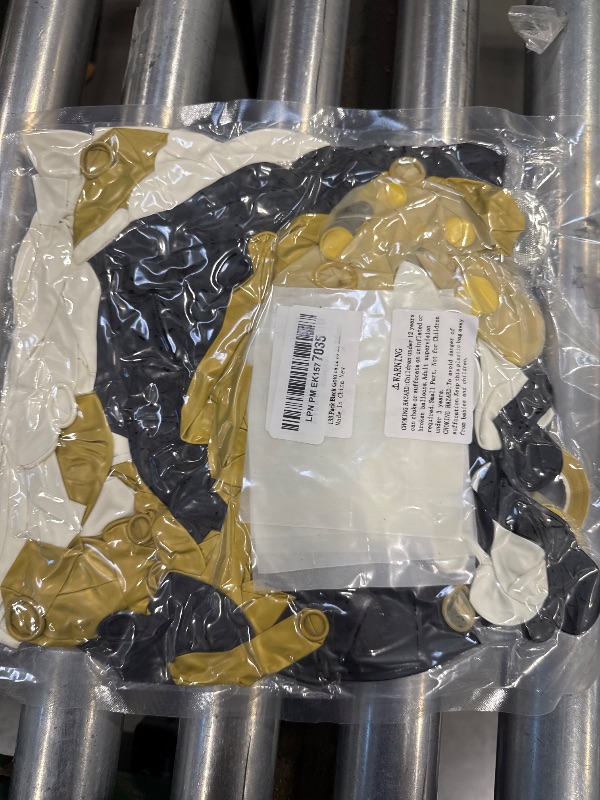 Photo 1 of 137pcs Black Gold Balloons Arch Kit - 18/12/10/5 Inch Gold White and Black Confetti Balloons for 2025 Graduation Birthday Wedding New Year Party Decorations