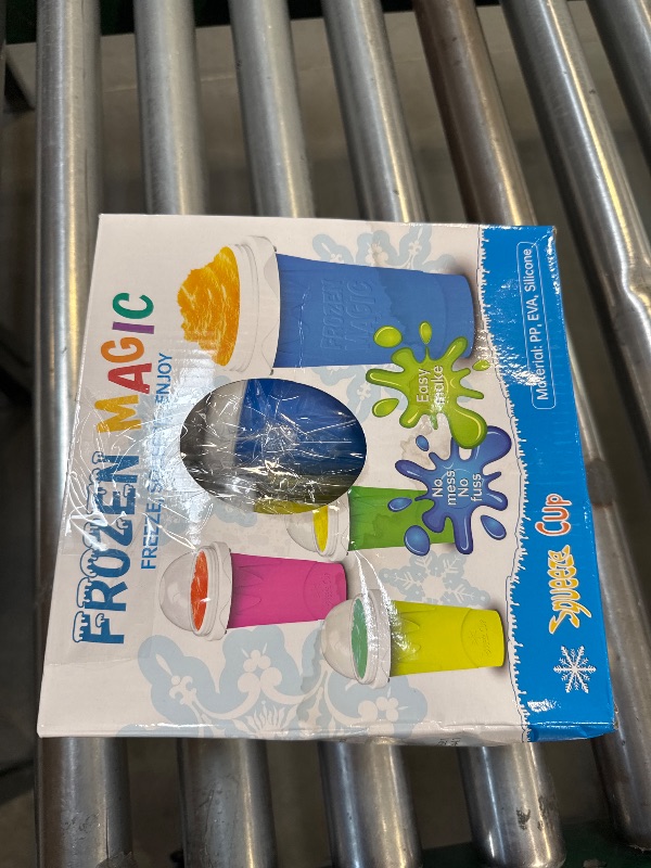 Photo 1 of Slushie Cup, 2 Pack Slushy Maker Cup, DIY Frozen Magic Squeeze Cups with Lid & Straw for Juice Milk Yogurt Smoothie for Kids Friends (Blue+Yellow)