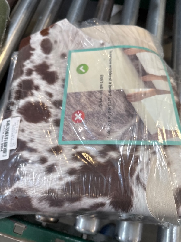 Photo 1 of Easycozy Faux Cowhide Large Cow Print Rug - 5.2 x 6.3 Feet Thickened Elastic Rug for Bedroom, Living Room, Home Office, Western Decor