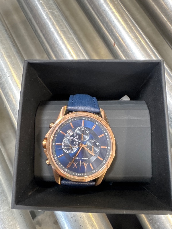 Photo 1 of A?X ARMANI EXCHANGE Men's Chronograph Stainless Steel and Leather Watch (Model: A|X1723)